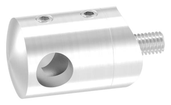 Querstabhalter Ø 22 mm | Anschluss: 33,7 mm | mit Bohrung: 10,2 mm - 14,2 mm | V2A