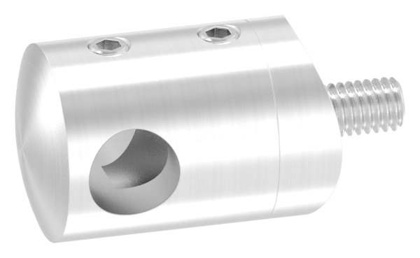 Querstabhalter Ø 22 mm | Anschluss: 42,4 mm | mit Bohrung: 10,2 mm - 14,2 mm | V2A