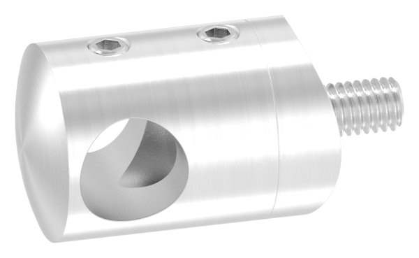 Querstabhalter Ø 22 mm | Anschluss: 42,4 mm | mit Bohrung: 12,2 mm | V2A