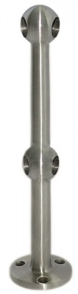 V2A Stabhalter Endstütze 45° für 2 x Ø 10 mm