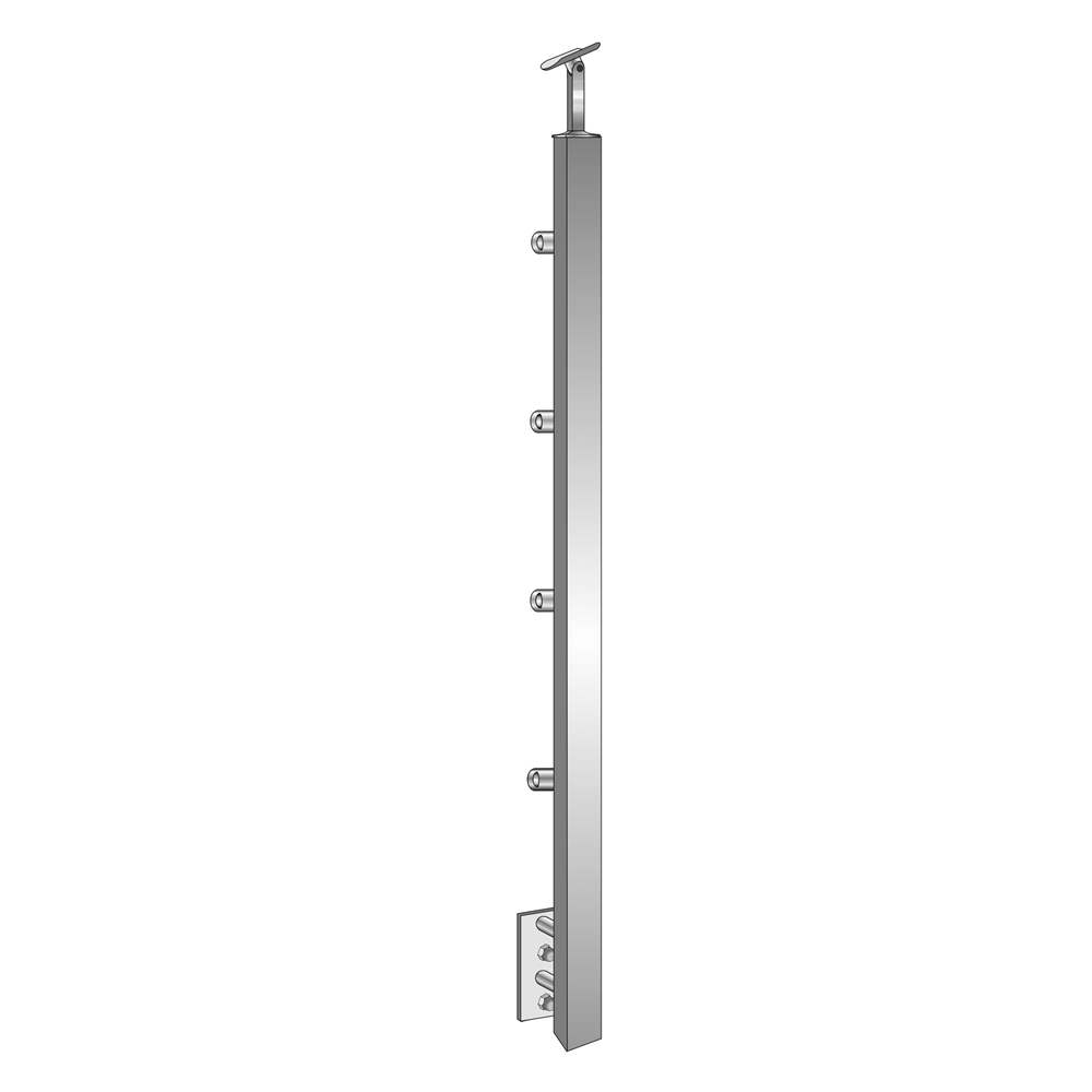 Geländerpfosten | Treppenpfosten | Länge: 900 mm | für seitliche Montage | V2A