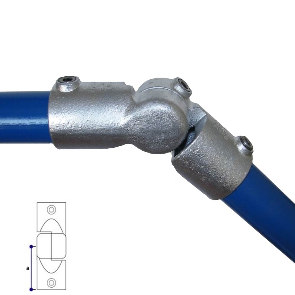 Rohrverbinder | Gelenkstück | 166D48 | 48,3 mm | 1 1/2 | Temperguss u. Elektrogalvanisiert