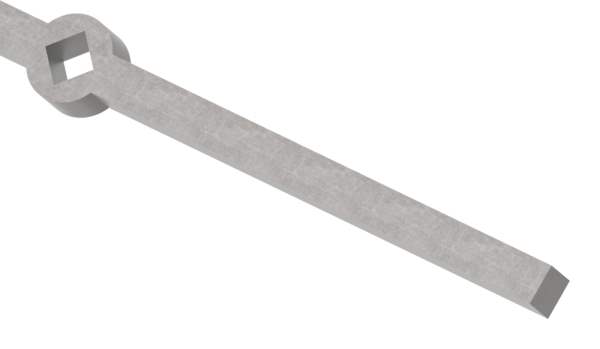 Lochleiste | für schräges Quadratrohr | Material: 14x14 mm | Länge: 2000 mm | Stahl S235JR, roh