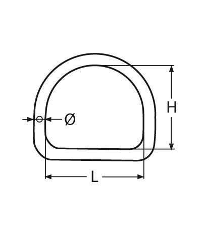 D-Ring Edelstahl Innenmaß 4 cm 