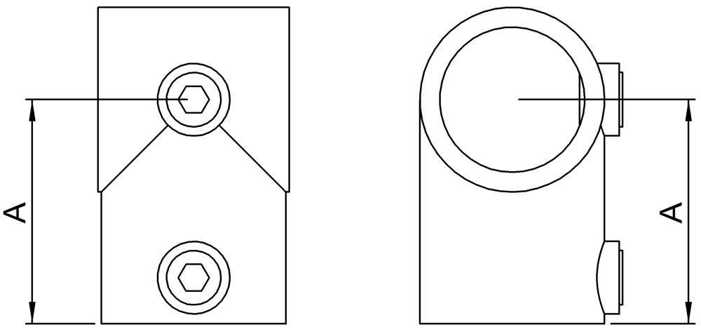 Rohrverbinder | T-Stück kurz | 101B34/A27 | 33,7 mm; 26,9 mm | 1; 3/4 | Temperguss u. Elektrogalvanisiert