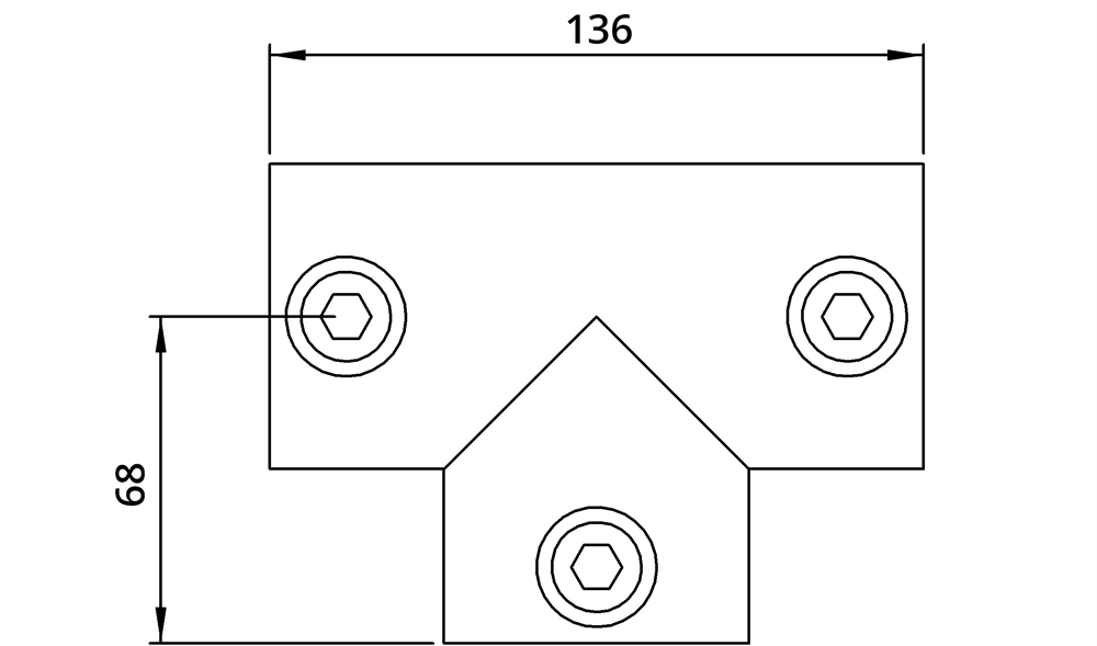 Rohrverbinder | T-Stück lang | 104D48 | 48,3 mm | 1 1/2 | Temperguss u. Elektrogalvanisiert