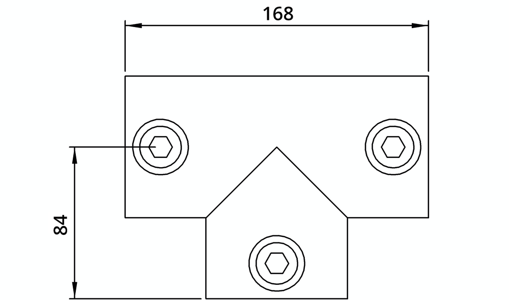 Rohrverbinder | T-Stück lang | 104E60 | 60,3 mm | 2 | Temperguss u. Elektrogalvanisiert