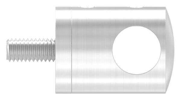 Querstabhalter Ø 22 mm | Anschluss: flach | mit Bohrung: 12,2 mm | V2A