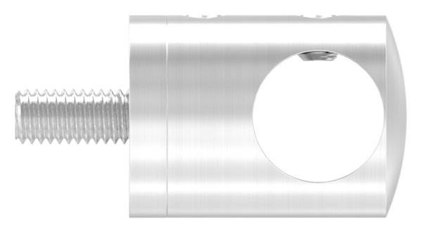 Querstabhalter Ø 22 mm | Anschluss: flach | mit Bohrung: 14,2 mm | V2A