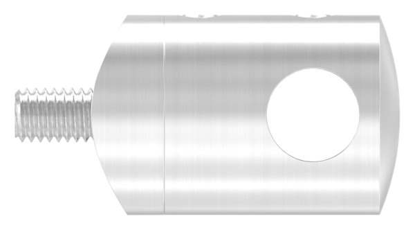 Querstabhalter Ø 22 mm | Anschluss: 33,7 mm | mit Bohrung: 10,2 mm - 14,2 mm | V2A