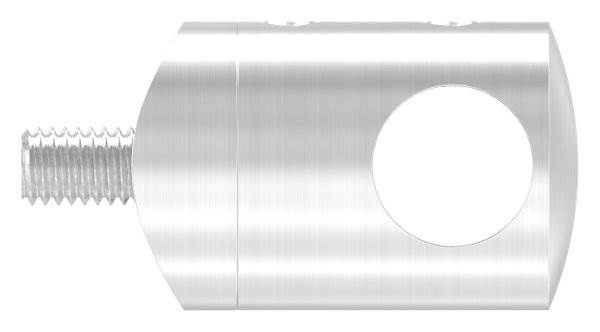 Querstabhalter Ø 22 mm | Anschluss: 33,7 mm | mit Bohrung: 12,2 mm | V2A