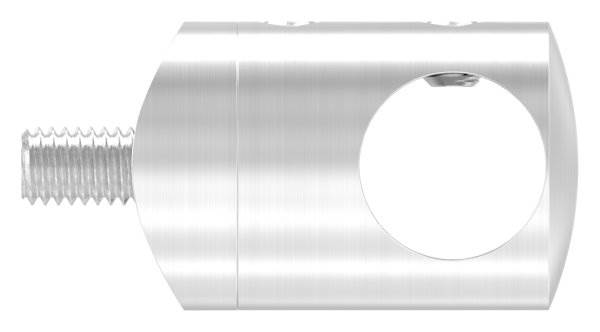 Querstabhalter Ø 22 mm | Anschluss: 33,7 mm | mit Bohrung: 14,2 mm | V2A