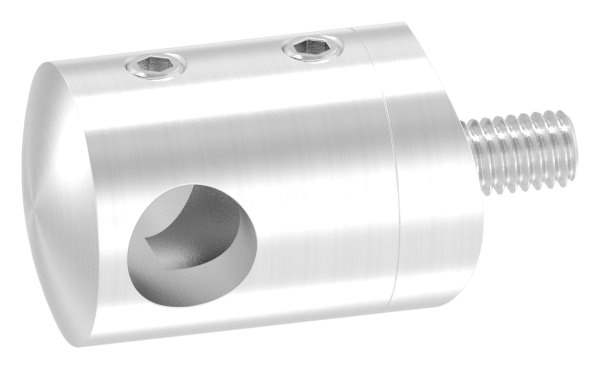 Querstabhalter Ø 22 mm | Anschluss: 48,3 mm | mit Bohrung: 10,2 mm - 14,2 mm | V2A