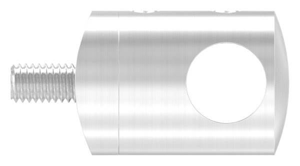 Querstabhalter Ø 22 mm | Anschluss: 48,3 mm | mit Bohrung: 12,2 mm | V2A