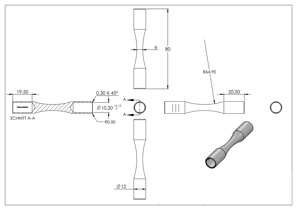 Rundstabverbinder | zum Biegen | für Rohr-Ø: 10 mm | V2A