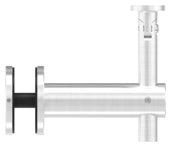 Handlaufhalter mit Gelenk für Glas und Halteplatte für flachen Anschluss V2A