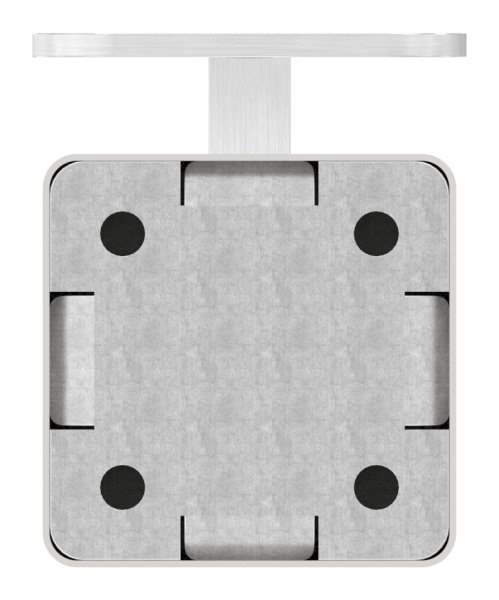 Handlaufhalter mit Cliprosette und Halteplatte für Vierkantrohr V2A
