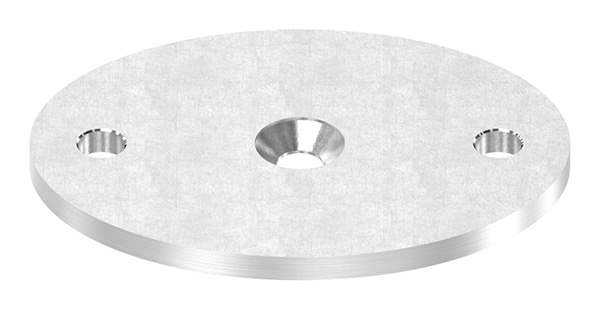 Ankerplatte | Maße: 75 x 55 x 4 mm | mit Zentrierbohrung: Ø 10 mm | V2A