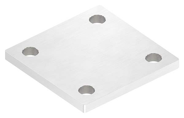 Ankerplatte | Maße: 100 x 100 x 8 mm | mit 4 Bohrungen á Ø 13 mm | V2A
