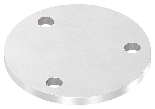 Ankerplatte | Maße: Ø 120x8 mm | mit 3 Bohrungen Ø 11 mm | V2A