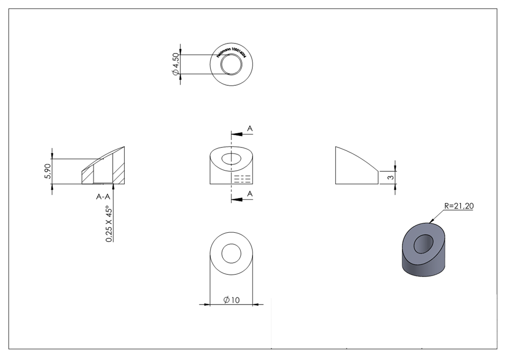 Formanschluss | für Anschluss Ø 42,4 mm | Gewinde M4 | V2A