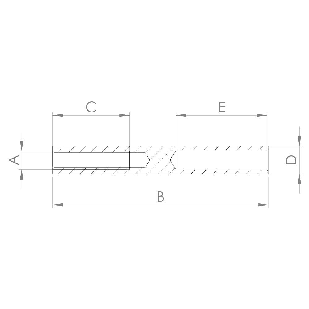 Gewindeterminal mit Innengewinde | Rechtsgewinde | Für Seil von Ø 3 mm bis Ø 8 mm | V2A