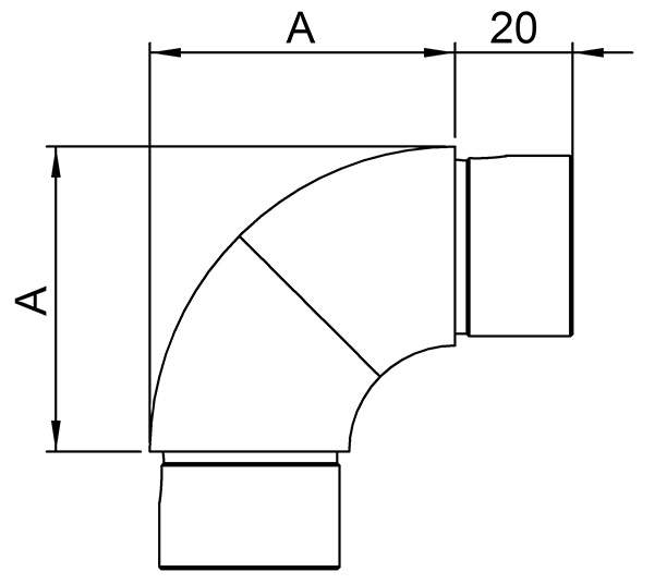 Rohrbogen verstellbar, für Rundrohr Ø 42,4x2,0 mm V2A
