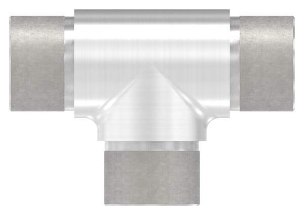 T-Stück mit gleichen Abgängen für Rundrohr Ø 33,7x2,0 mm V2A