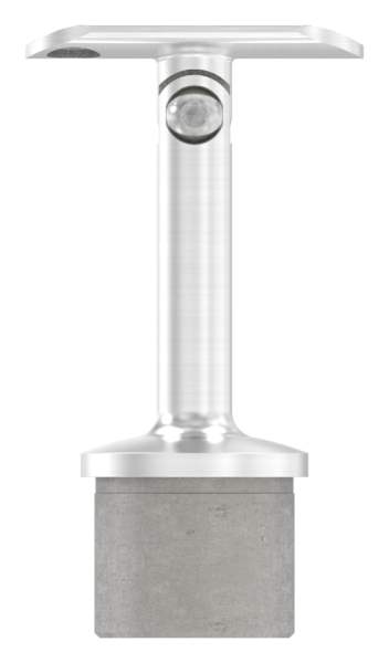 Handlaufstütze aus einem Teil für 42,4x2,6 mm Rohr mit Gelenk und Halteplatte für Ø 42,4 mm Rohr