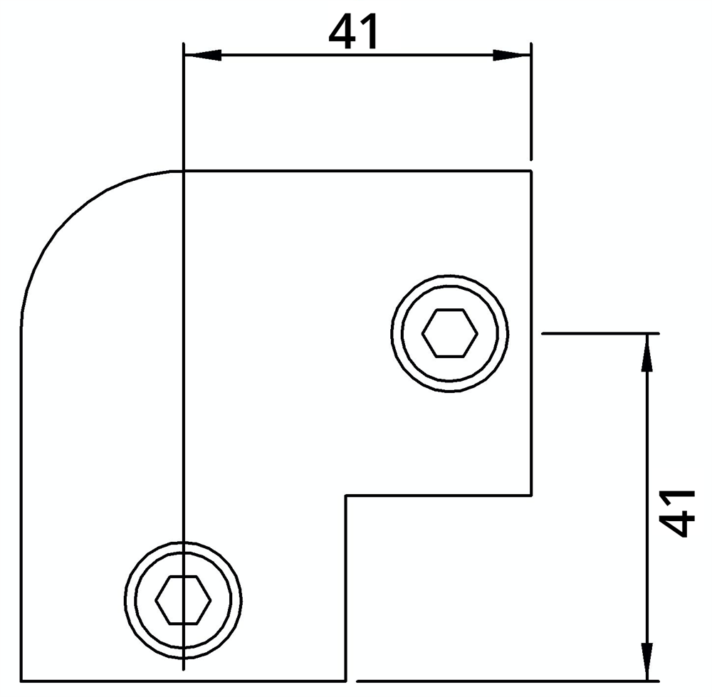 Rohrverbinder | Bogen 90° | 125A27 | 26,9 mm | 3/4 | Temperguss u. Elektrogalvanisiert