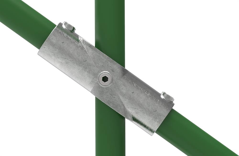 Rohrverbinder | Kreuzstück 30-45° | 126D48 | 48,3 mm | 1 1/2 | Temperguss u. Elektrogalvanisiert