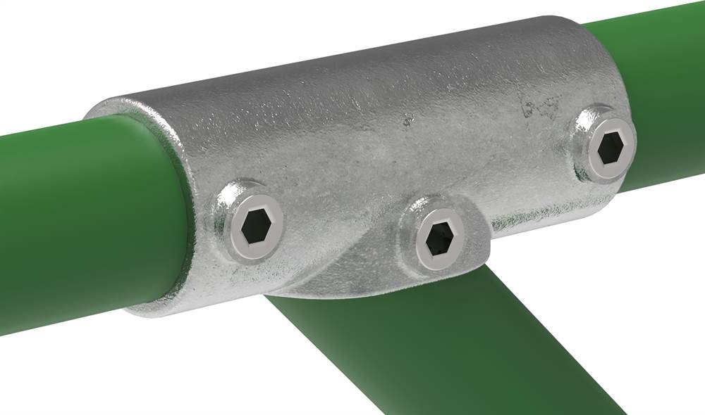Rohrverbinder | T-Stück 30-45° | 127D48 | 48,3 mm | 1 1/2 | Temperguss u. Elektrogalvanisiert