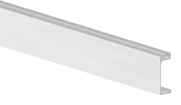Abdeckung für Ganzglasgeländer | MASSIV2 | Länge: 6000 mm | seitliche Montage | Aluminium