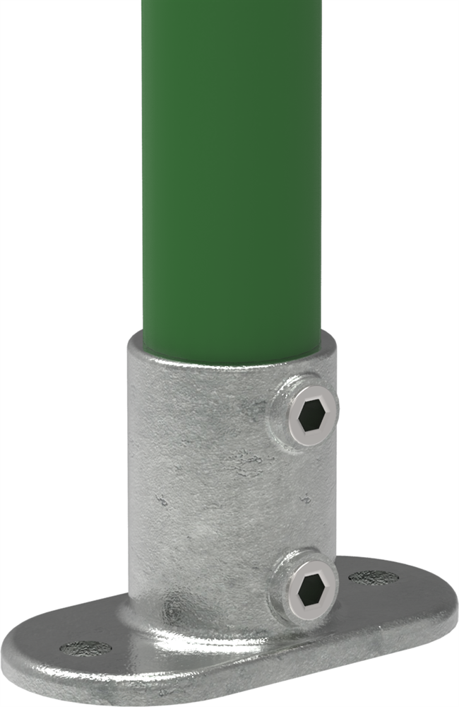 Rohrverbinder | Fußplatte oval | 132 | 26,9 mm - 60,3 mm | 3/4 - 2 | Temperguss u. Elektrogalvanisiert
