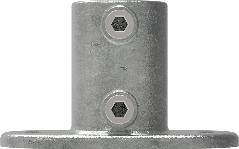 Rohrverbinder | Fußplatte oval | 132 | 26,9 mm - 60,3 mm | 3/4 - 2 | Temperguss u. Elektrogalvanisiert