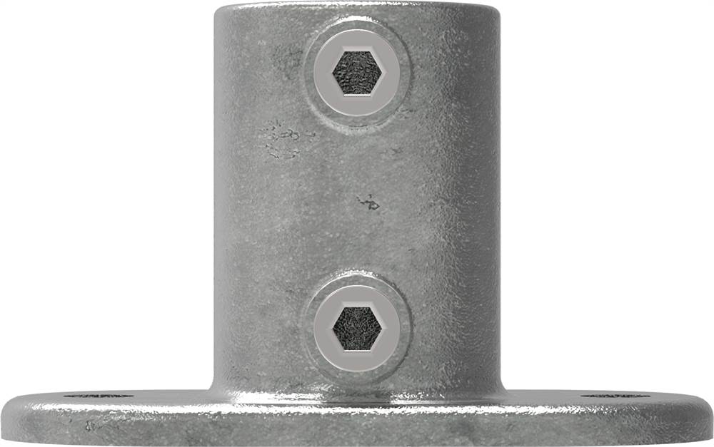 Rohrverbinder | Fußplatte oval | 132D48 | 48,3 mm | 1 1/2 | Temperguss u. Elektrogalvanisiert
