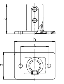 Rohrverbinder | Fußplatte rechteckig | 132KFC42 | 42,4 mm | 1 1/4 | Temperguss u. Elektrogalvanisiert