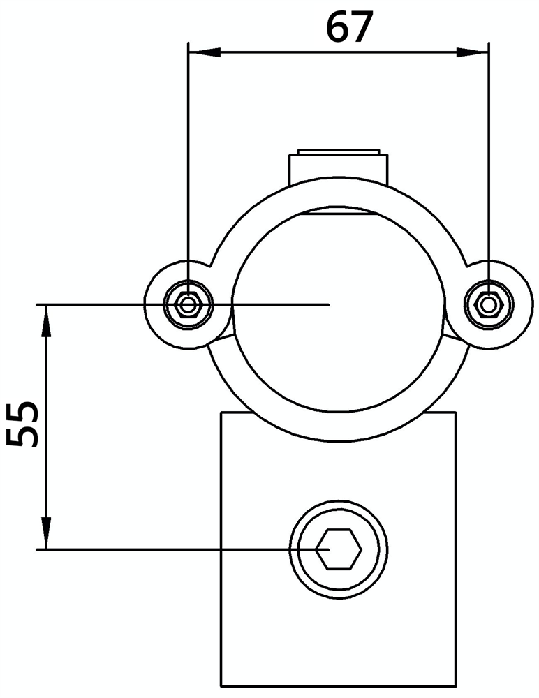 Rohrverbinder | Kreuzstück 90° | 137D48 | 48,3 mm | 1 1/2 | Temperguss u. Elektrogalvanisiert