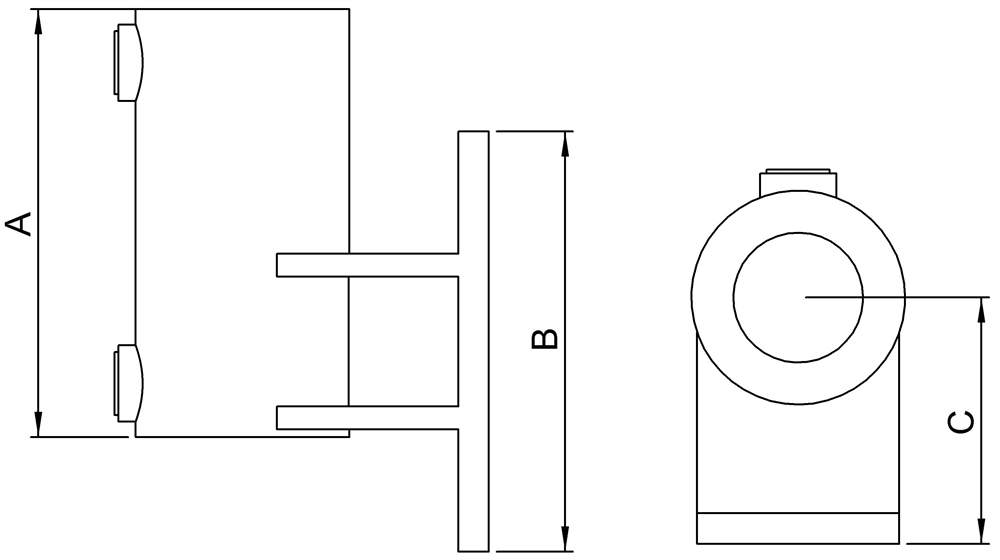 Rohrverbinder | Wandhalter Platte vertikal | 144 | 33,7 mm - 48,3 mm | 1 - 1 1/2 | Temperguss u. Elektrogalvanisiert