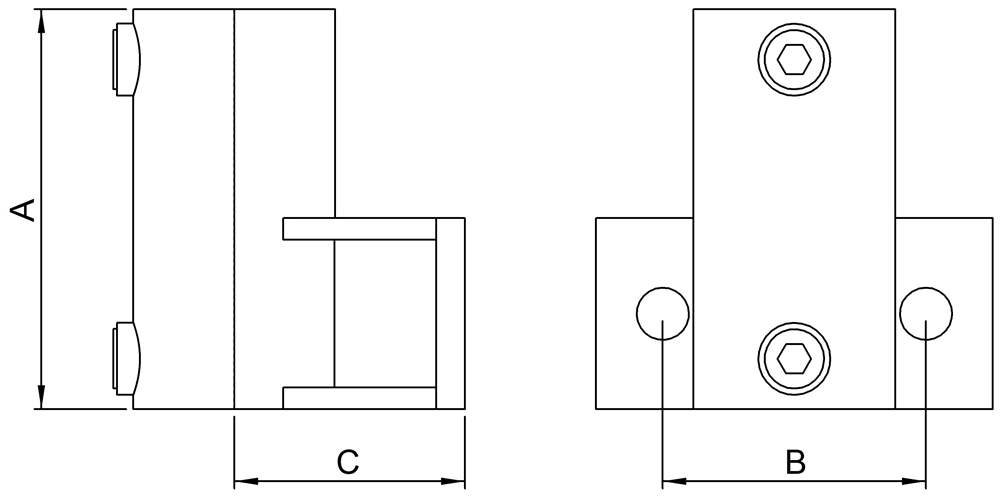 Rohrverbinder | Wandhalter Platte horizontal | 145 | 33,7 mm - 48,3 mm | 1 - 1 1/2 | Temperguss u. Elektrogalvanisiert