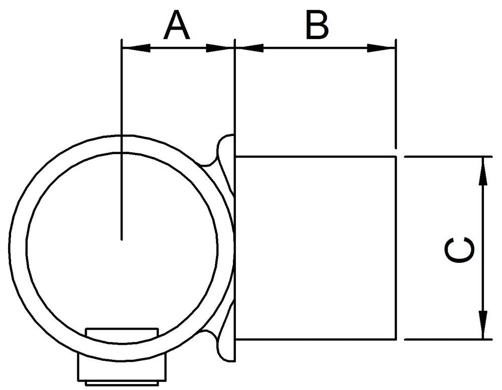 Rohrverbinder | Drehstück | 147 | 33,7 mm - 48,3 mm | 1 - 1 1/2 | Temperguss u. Elektrogalvanisiert