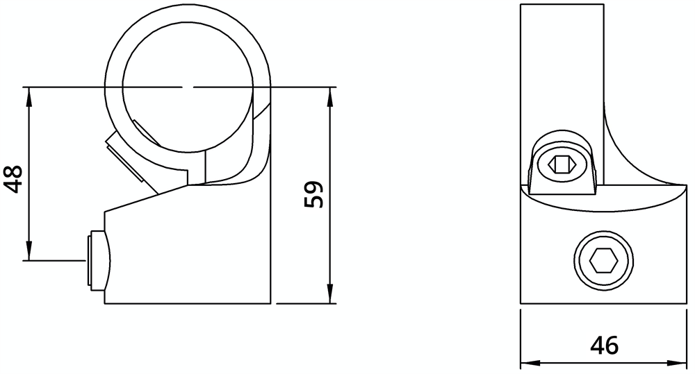 Rohrverbinder | Winkelgelenk verstellbar - 1 Stück | 148B34 | 33,7 mm | 1 | Temperguss u. Elektrogalvanisiert