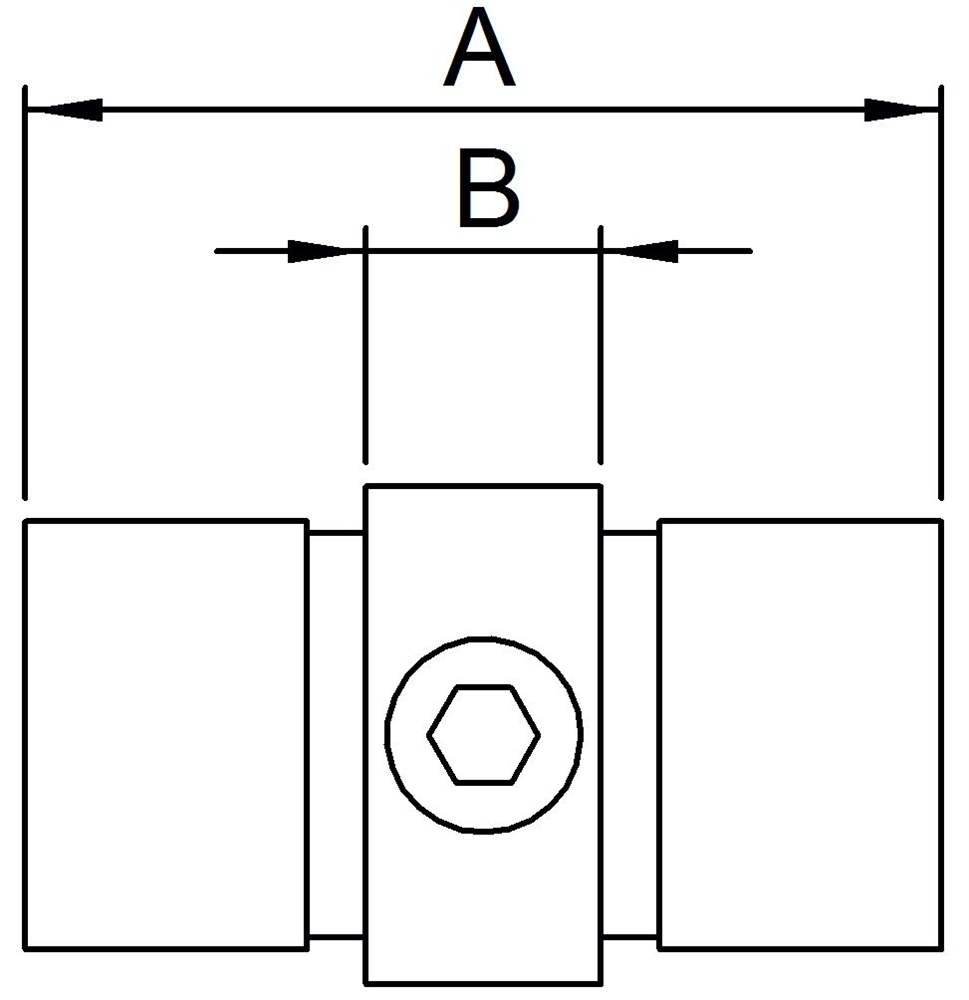 Rohrverbinder | Verbindungsstück innen | 150 | 26,9 mm - 48,3 mm | 3/4 - 1 1/2 | Temperguss u. Elektrogalvanisiert