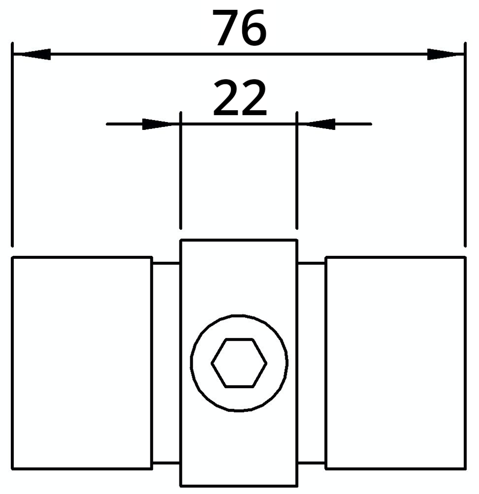 Rohrverbinder | Verbindungsstück innen | 150A27 | 26,9 mm | 3/4 | Temperguss u. Elektrogalvanisiert