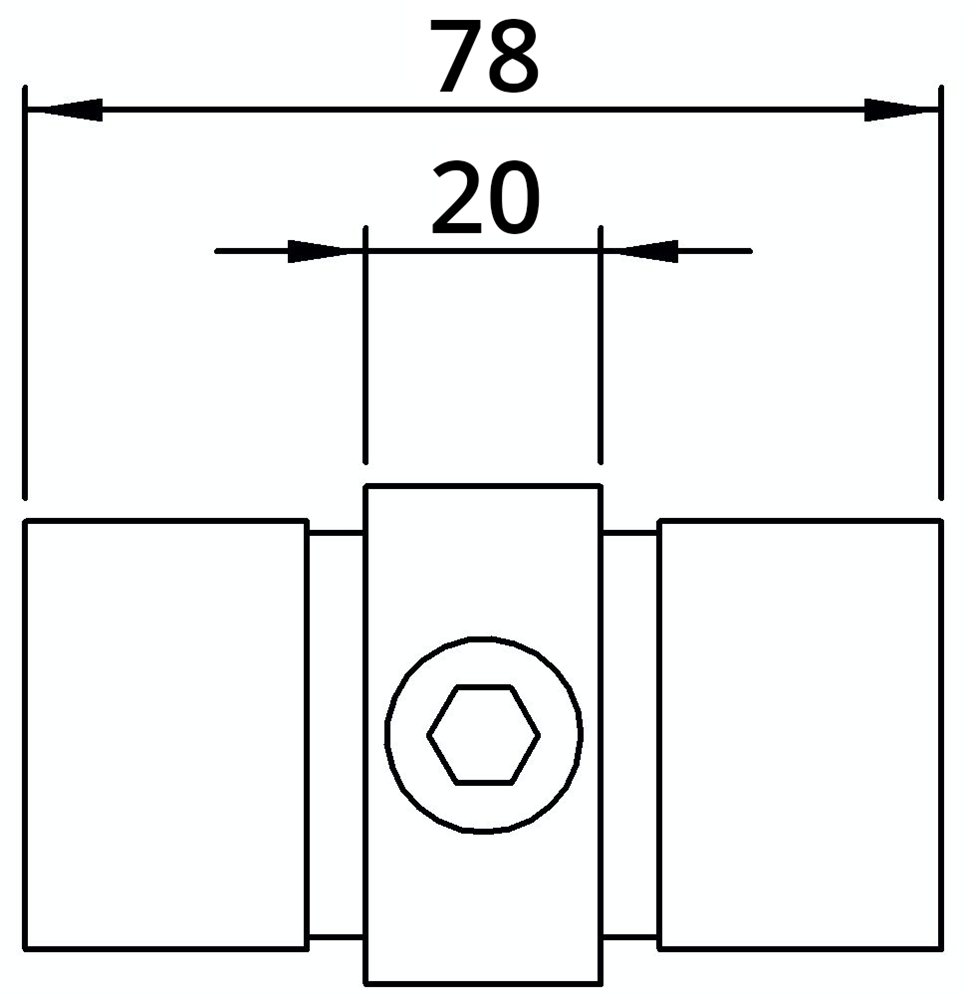 Rohrverbinder | Verbindungsstück innen | 150B34 | 33,7 mm | 1 | Tempergus