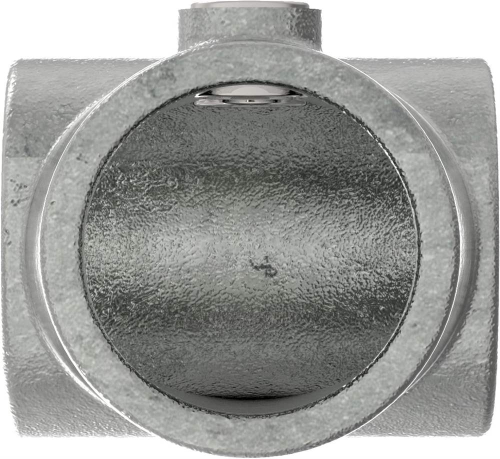 Rohrverbinder | T-Stück kurz verstellbar 0-11° | 153 | 33,7 mm - 48,3 mm | 1 - 1 1/2 | Temperguss u. Elektrogalvanisiert