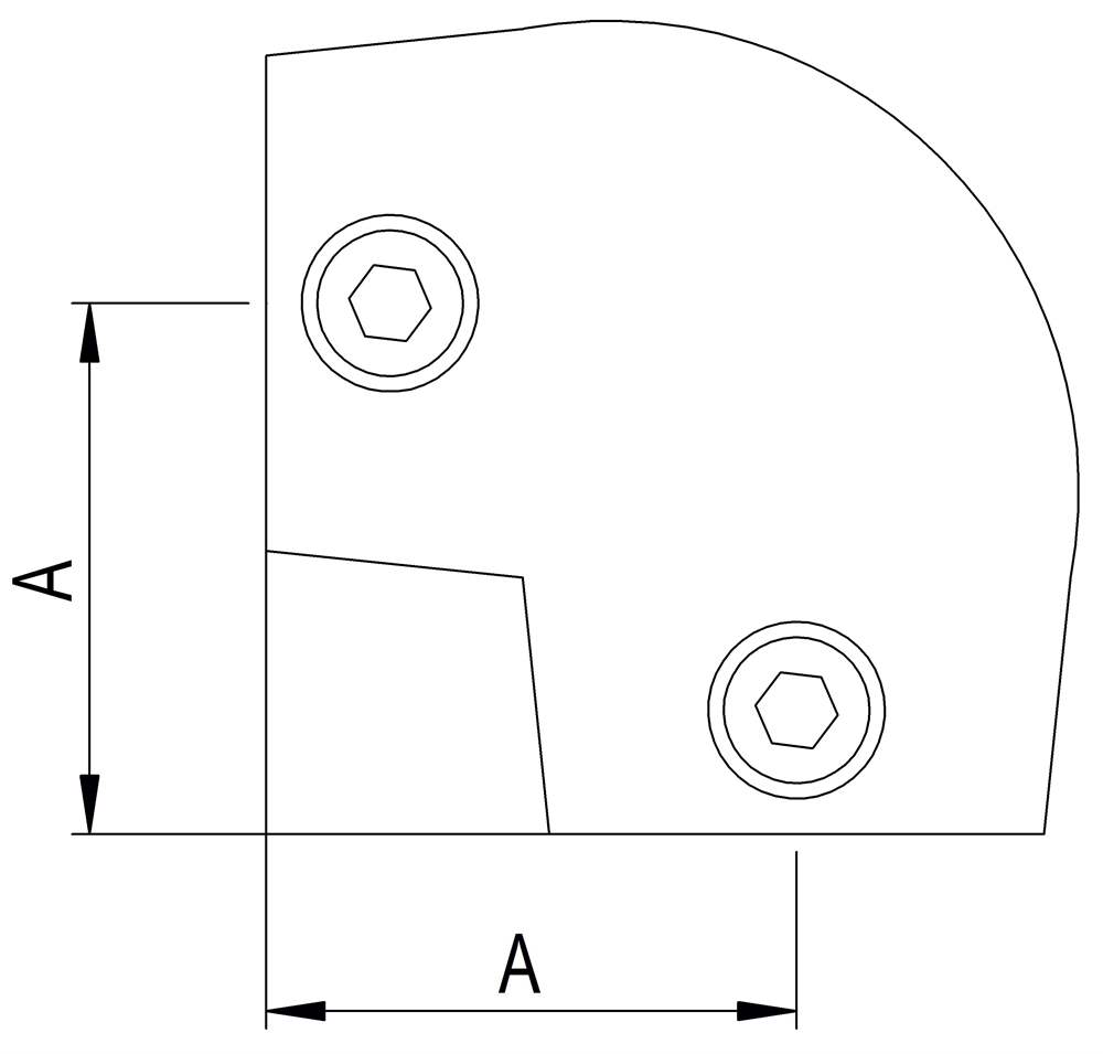 Rohrverbinder | Bogen 90° verstellbar 0-11° | 154 | 33,7 mm - 48,3 mm | 1 - 1 1/2 | Temperguss u. Elektrogalvanisiert