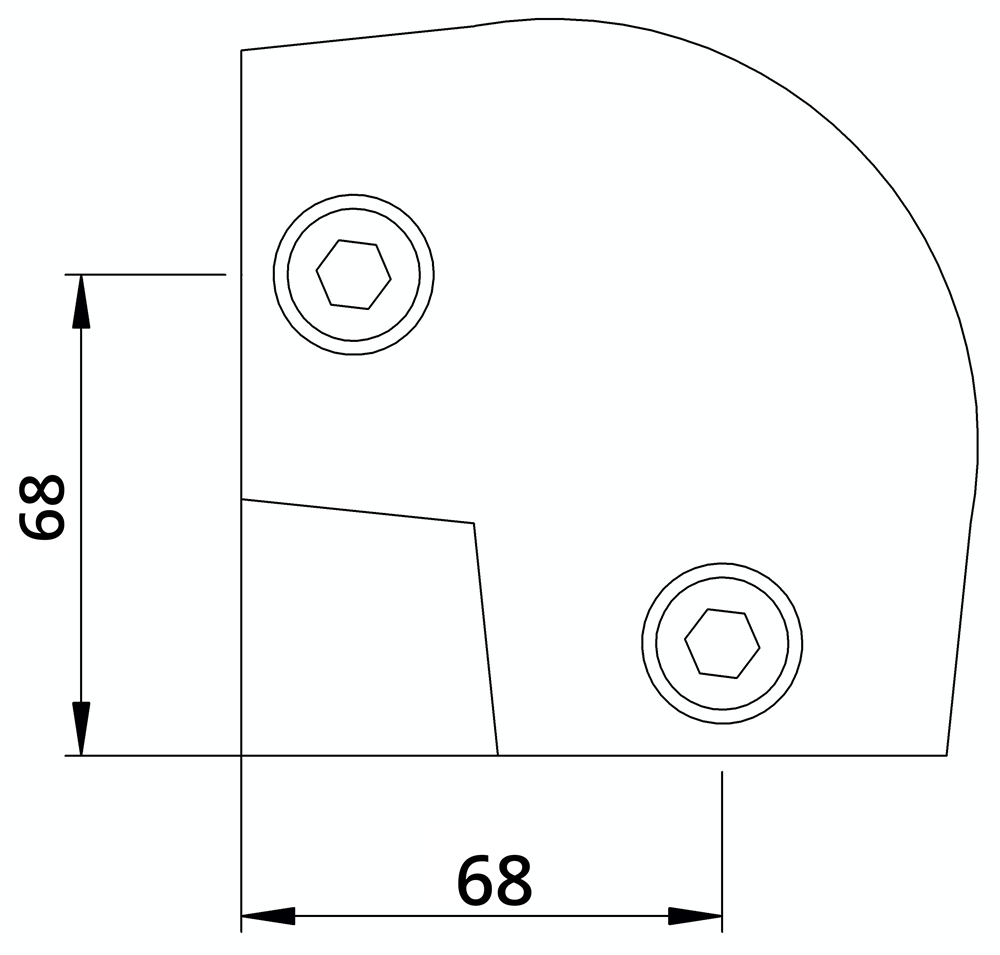 Rohrverbinder | Bogen 90° verstellbar 0-11° | 154D48 | 48,3 mm | 1 1/2 | Temperguss u. Elektrogalvanisiert