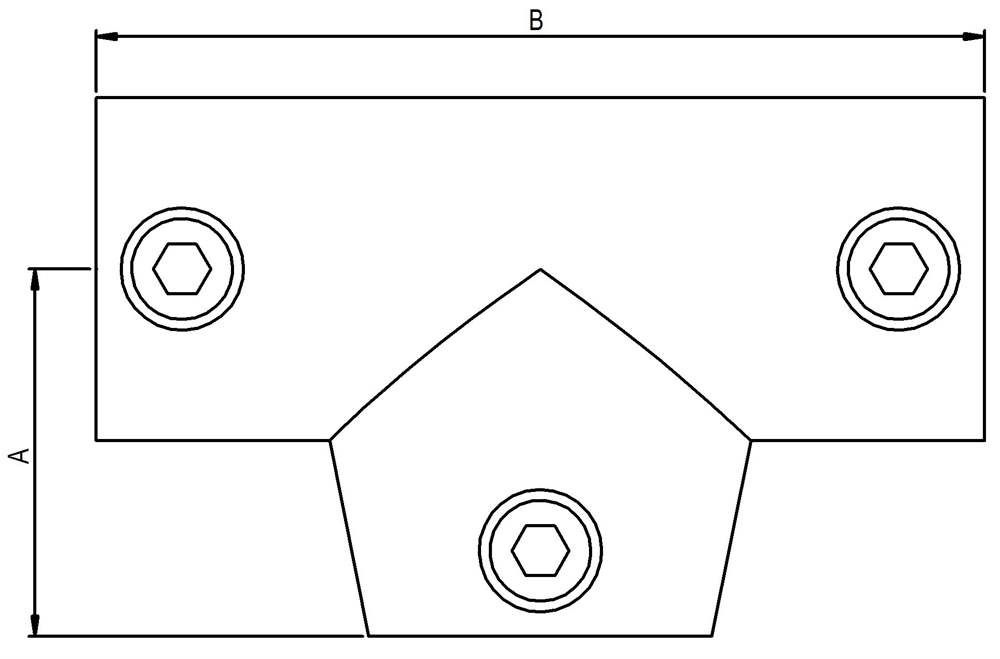 Rohrverbinder | T-Stück lang verstellbar 0-11° | 155 | 33,7 mm - 48,3 mm | 1 - 1 1/2 | Temperguss u. Elektrogalvanisiert