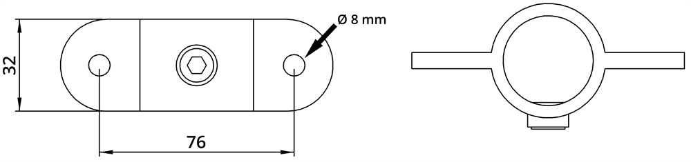 Rohrverbinder | Gelenkauge doppelt | 167MA27 | 26,9 mm | 3/4 | Temperguss u. Elektrogalvanisiert